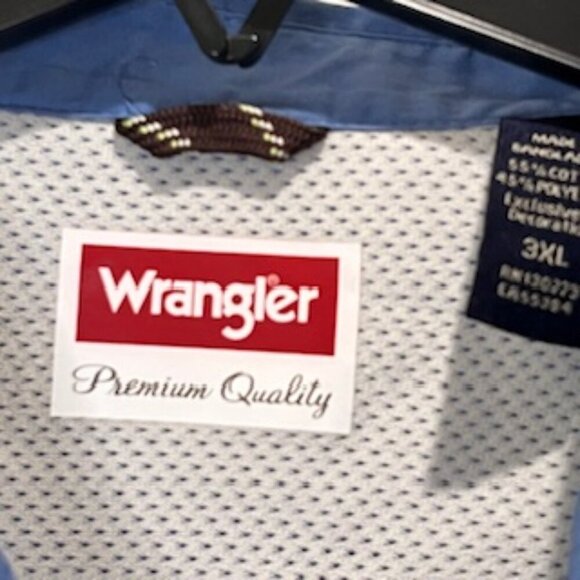 NEW Wrangler Work Shirt Blue Long Sleeve Quick Dry Mens Size 3XL - Picture 6 of 12